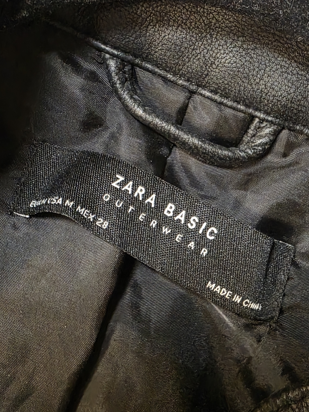 NWOT Zara Basic Moto Faux Leather Jacket - Black Size M - Picture 7 of 8